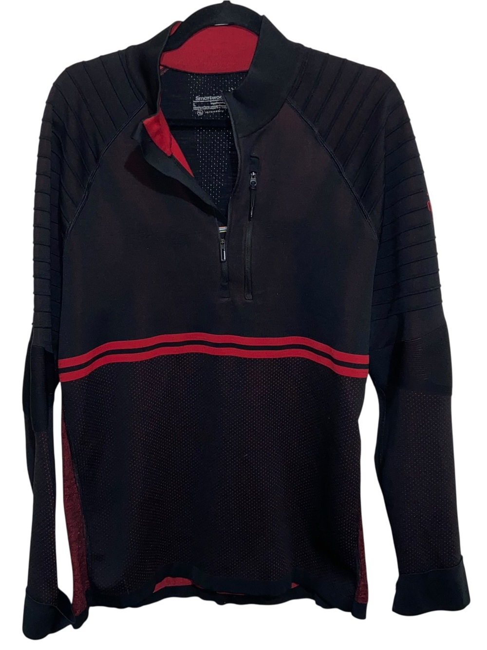 Smartwool Sweater Mens Large Intraknit Thermal Merino Wool Base Layer 1/4 Zip
